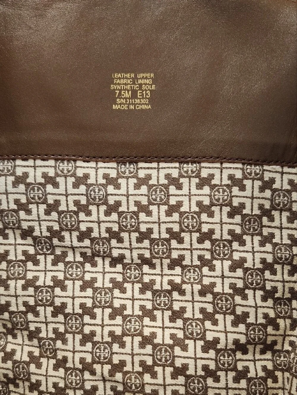 Tory Burch Cognac Leather Knee-High Boots with Gold Logo